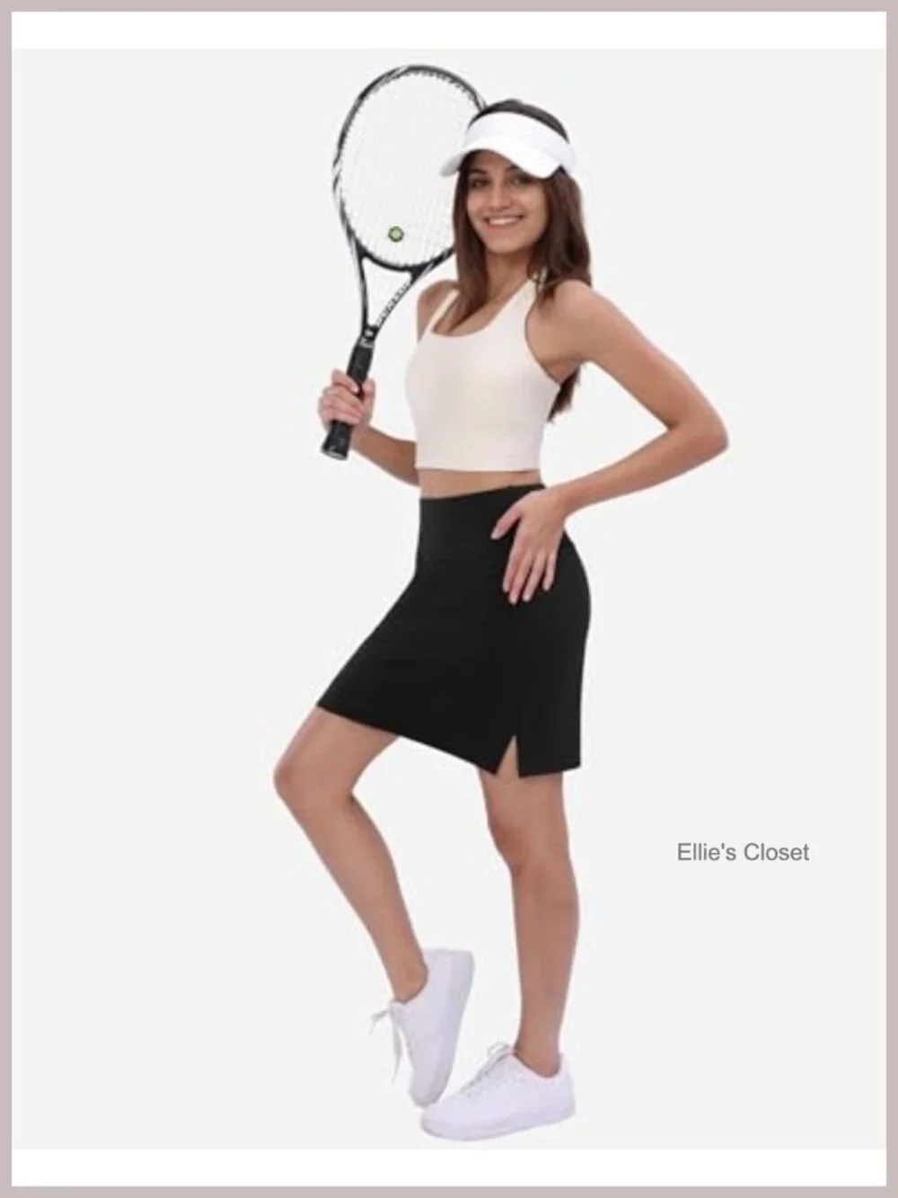 Women's Knee-Length Athletic Skort with Pockets, High Waisted, Active Skorts